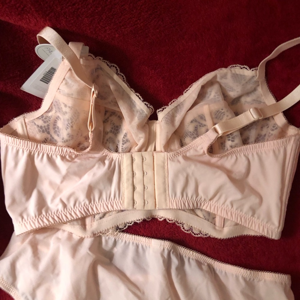 Parfait Lingerie Pale Blush Bra & Panty Set - Size 38E/Large - New With Tags - Picture 3 of 9